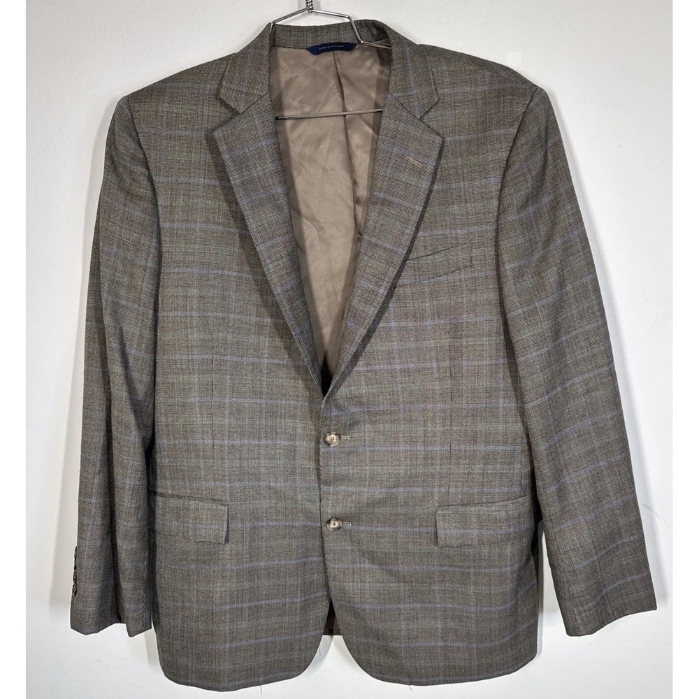 Brooks Brothers Regent Blazer Brown Wool Silk Blend Italy Lanificio di Pray 44R
